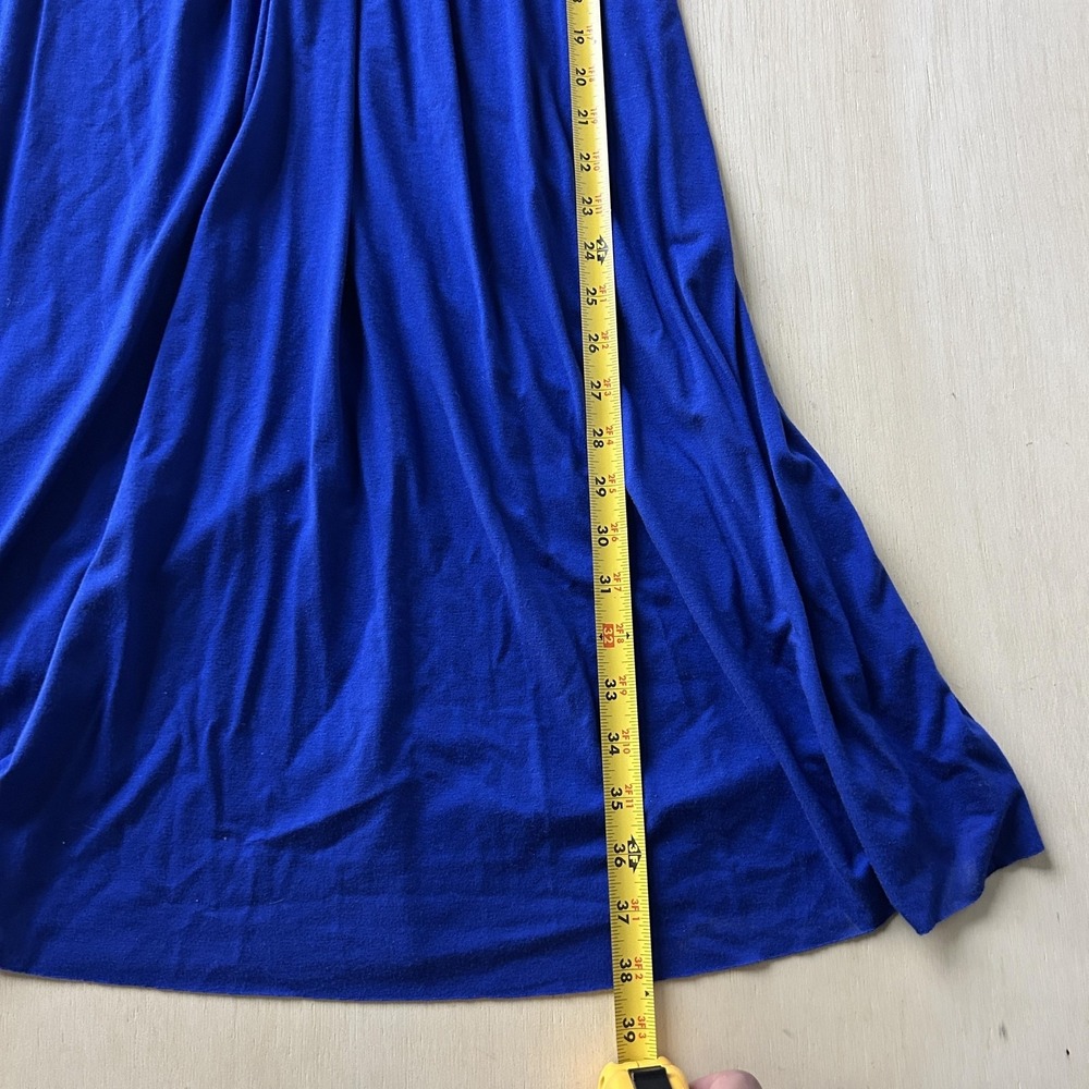 Three Dots Dress Womens Large Blue Empire Waist Ruched Sundress Knee Length - Picture 6 of 7